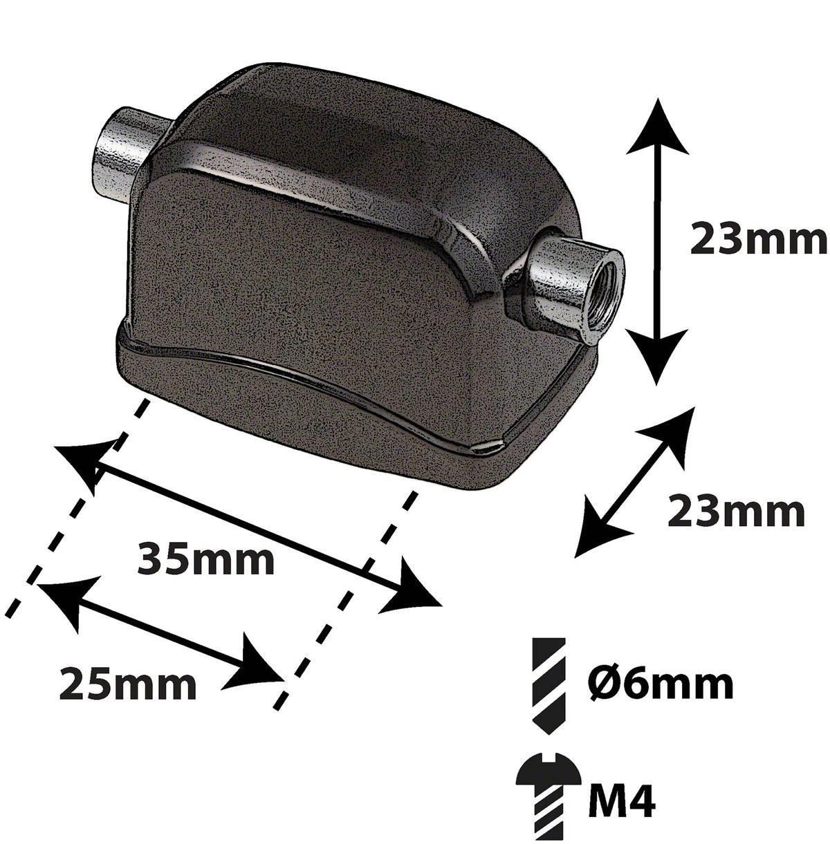 L17SD-BK - SNARE DRUM LUG - BLACK - 25MM (X1)