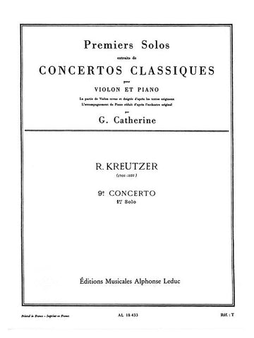 KREUTZER R. - SOLO N°1 FROM CONCERTO N°9 IN E MINOR - VIOLON ET PIANO