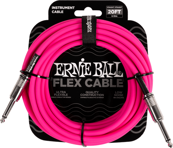 Ernie Ball INSTRUMENT CABLES FLEX JACK/JACK 6M PINK