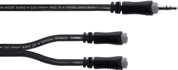 Y Cable Stereo Mini-Jack/2 Female Stereo Mini-Jacks 30 CM