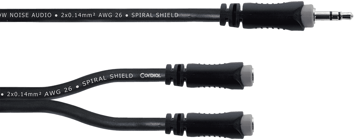 Y Cable Stereo Mini-Jack/2 Female Stereo Mini-Jacks 30 CM