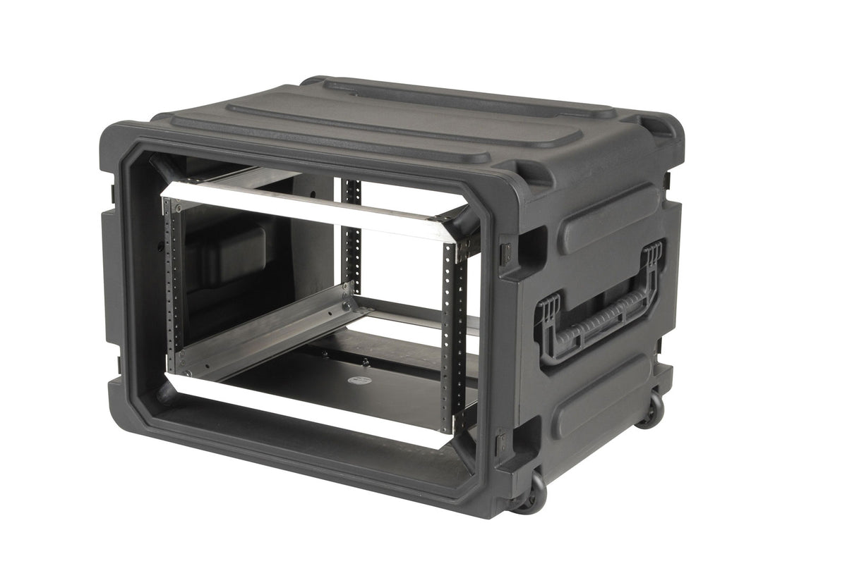 INDUSTRIAL ROLLING SHOCK RACKS 20" DEEP 6U ROTO SHOCKMOUNT ROLLING RACK BLACK
