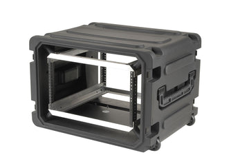 INDUSTRIAL ROLLING SHOCK RACKS 20" DEEP 6U ROTO SHOCKMOUNT ROLLING RACK BLACK