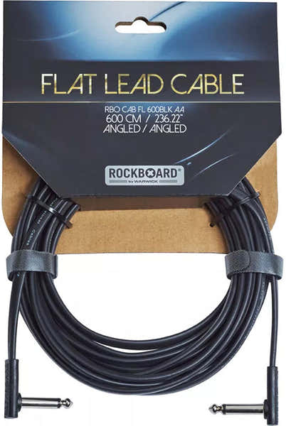 Rockboard Flat Instrument Cable 6 M Angled/Angled - Black