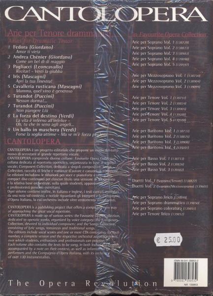 CANTOLOPERA: ARIE PER TENORE DRAMMATICO VOL. 1