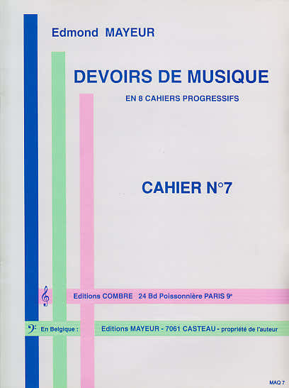 Combre Mayeur - Devoirs De Musique Cahier 7