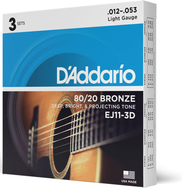 EJ11-3D Bronze 80/20 Light 12-53 (3 Sets)