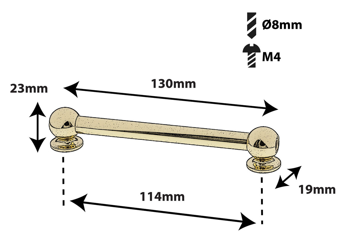 TL13D114-BR Tube Lug 114mm Brass Double Ended X1