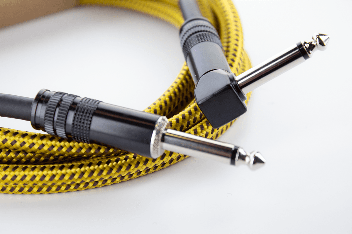 Guitar Cable Jack Straight /Angled 3 M Tweed Yellow