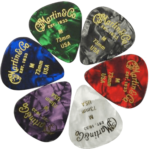BAG OF 6 MEDIUM PICKS ASSORTED COLORS