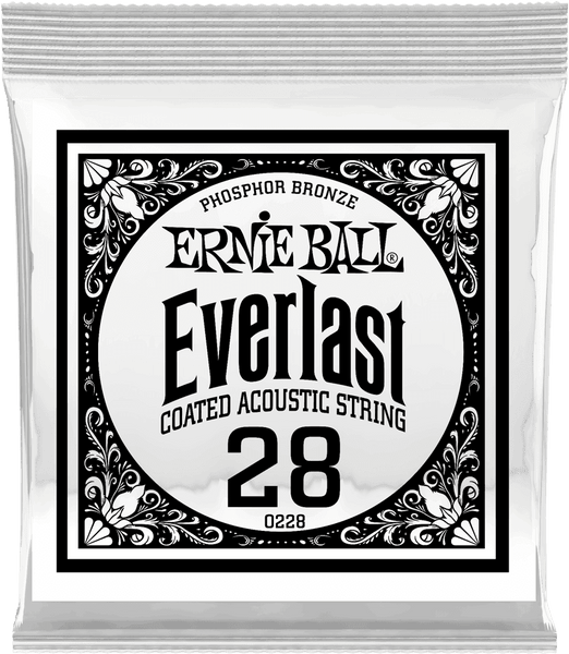 Ernie Ball .028 EVERLAST COATED PHOSPHOR BRONZE ACOUSTIC GUITAR STRINGS