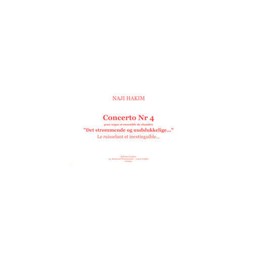 Combre Hakim - Cto N°4 Le Ruisselant - Orgue et Ensemble De Chambre