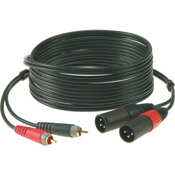 TWINCABLE BLACK 3M 2X RCA - 2X XLR 3 MALE