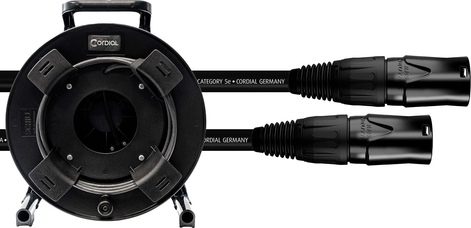 CORDIAL CAT 5E - S/UTP plugs NE8MXB1 / HIROSE RJ45 / cable reel 50 m