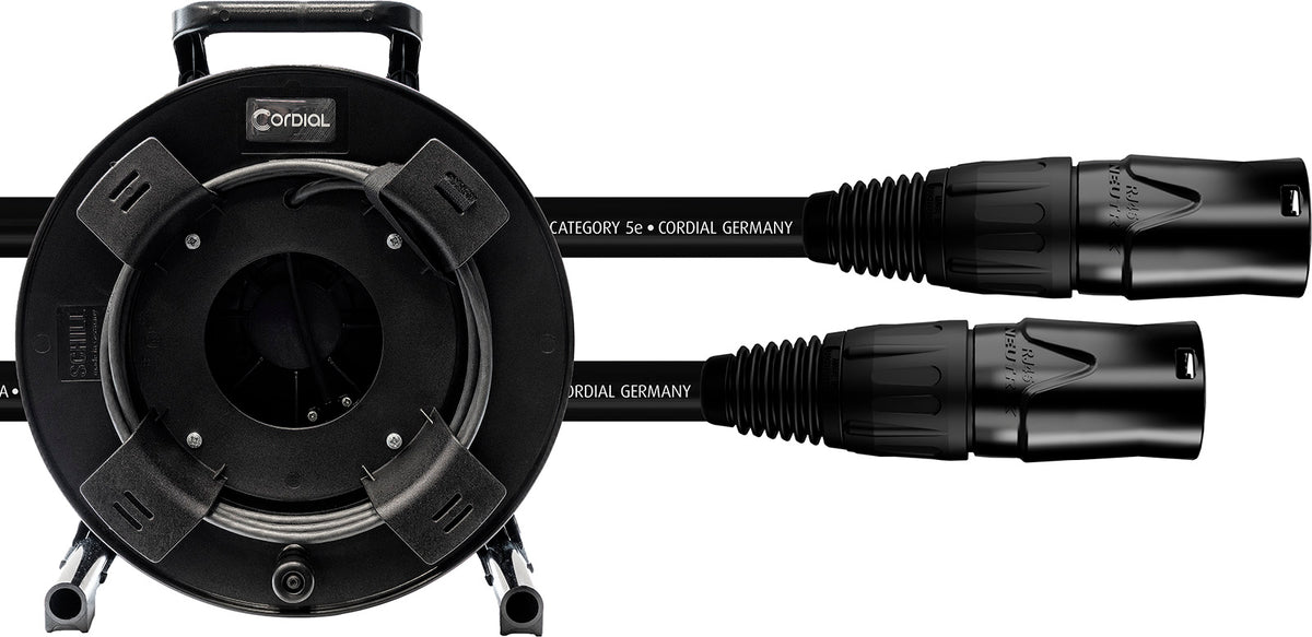 CORDIAL CAT 5E - S/UTP plugs NE8MXB1 / HIROSE RJ45 / cable reel 50 m