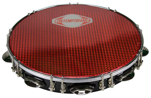 Contemporanea C-PF12-01BR - PANDEIRO 12" BLACK - SKIN RED