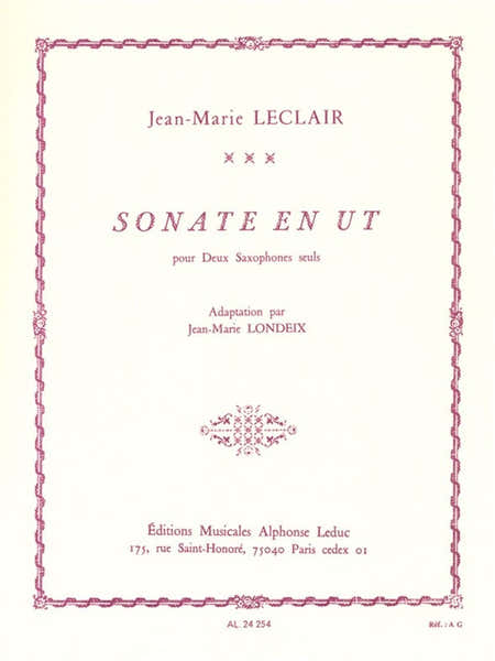 Leduc Sonata en Ut pour deux saxophones seuls