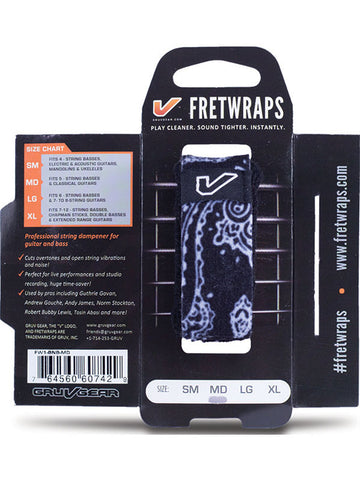 FretWraps Black Bandana - Extra Large
