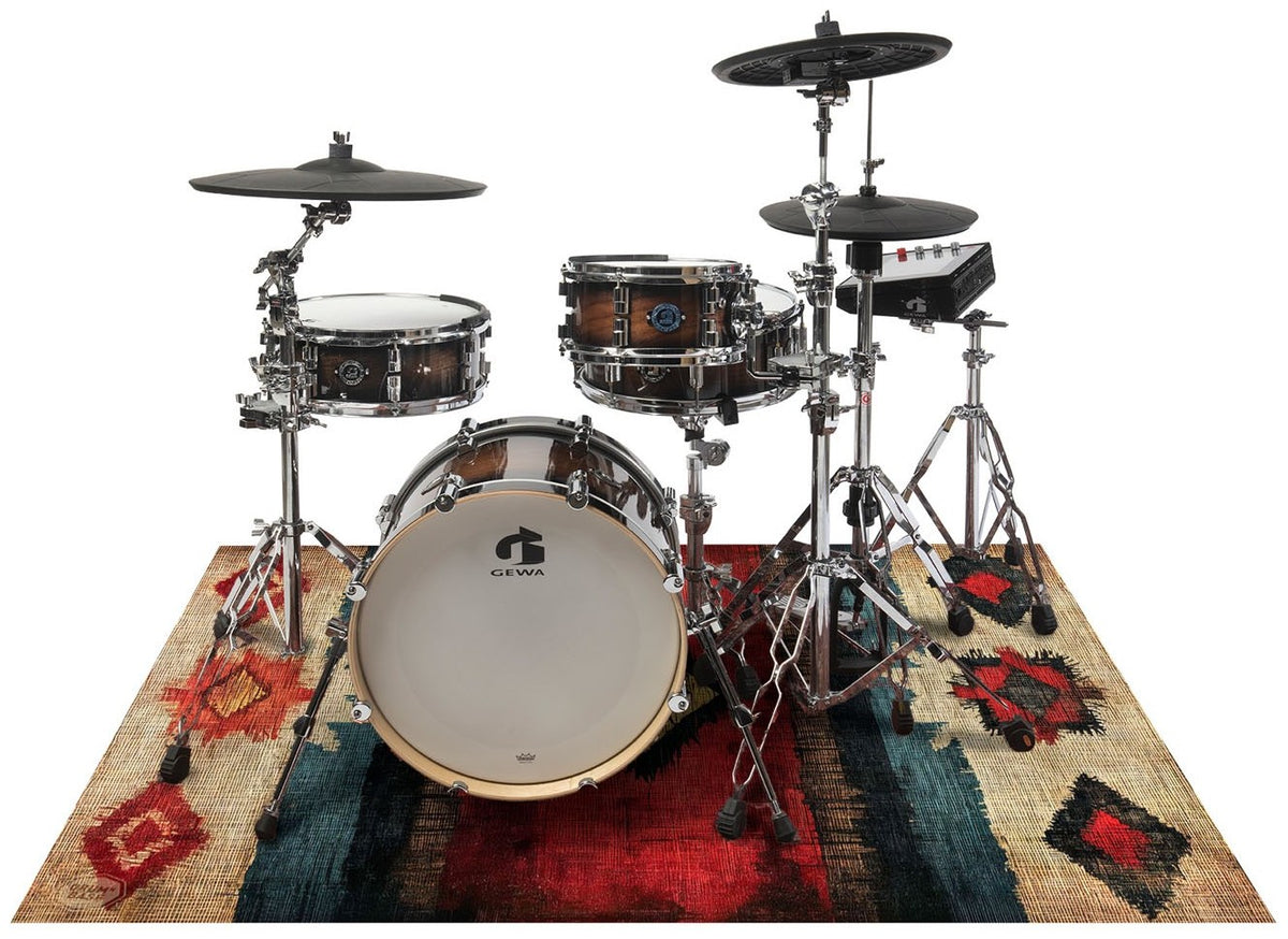 EART185-RED - Native American Stage / Drum Mat 1.85 x 1.60m Anti-Slip - Red
