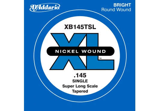 D'ADDARIO XB145T NICKEL WOUND BASS GUITAR SINGLE STRING SUPER LONG SCALE .145 TAPERED