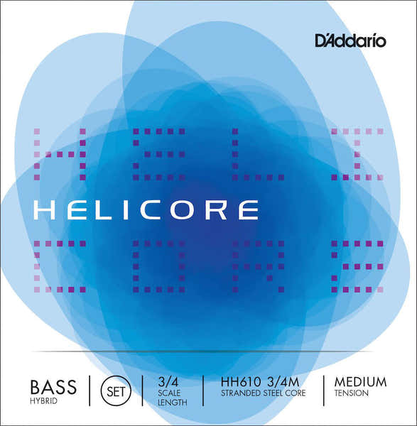 D'ADDARIO 3/4 HELICORE HYBRID BASS STRING SET SCALE MEDIUM TENSION