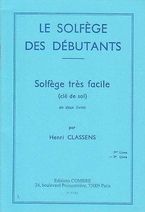 Classens Henri - Le Solfege Des Debutants Cle De Sol Vol.2