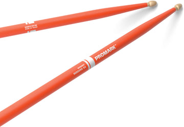RBH565AW-ORANGE - Rebound 5A Painted Orange Hickory Drumstick Acorn Wood Tip