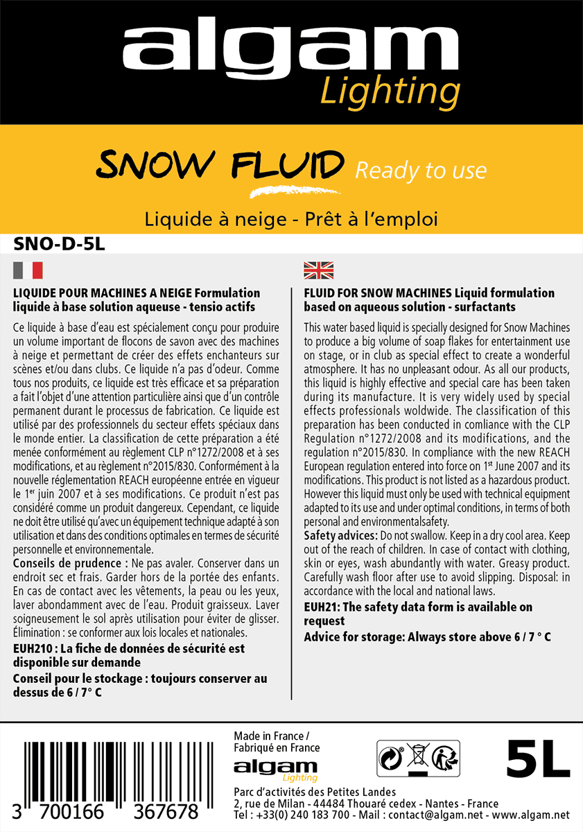 SNO-D-5L-READY TO USE SNOW LIQUID 5L