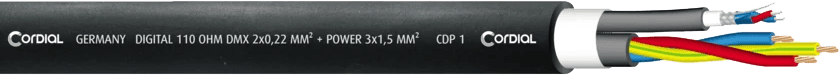 DMX XLR 5-pin + Powercon Cable 5 M