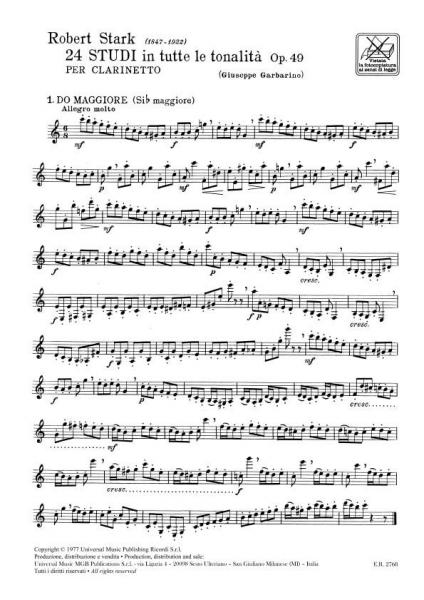 STARK ROBERT - 24 STUDI IN TUTTE LE TONALITA' OP.49 - CLARINETTE