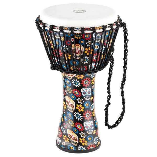 Meinl PERCUSSION 10" ROPE TUNED TRAVEL SERIES DJEMBE SYNTHETIC HEAD (PATENTED) DAY OF THE DEAD