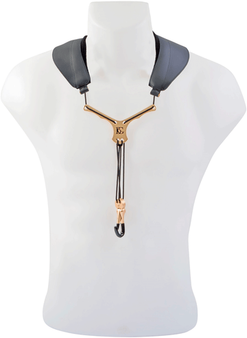 Yoke Zen Neck Strap Black (size XL) - Metal Snap Hook - Alto/ Tenor Saxophone