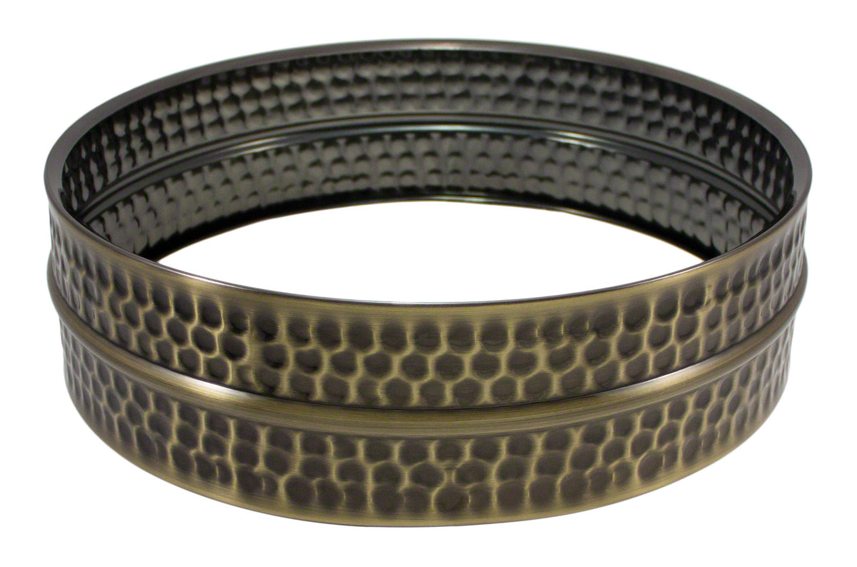 SBHB144 - 14" X 4" BLACK PLATED HAMMERED BRASS BEADED SHELL - SNARE DRUM