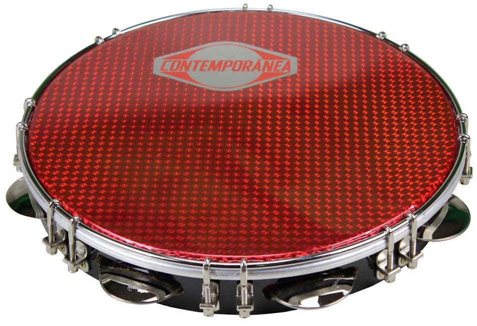 C-PF11-1BR - Pandeiro 11" Black - Red Skin - Refurbished