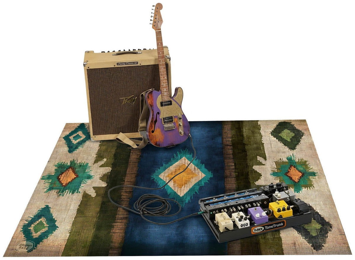 EART185-BLU - Native American Stage / Drum Mat 1.85 x 1.60m Anti-Slip - Blue
