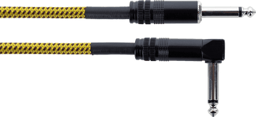 Guitar Cable Jack Straight /Angled 3 M Tweed Yellow
