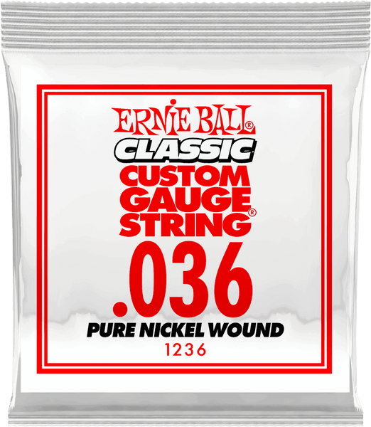 Ernie Ball .036 CLASSIC PURE NICKEL WOUND ELECTRIC GUITAR STRINGS