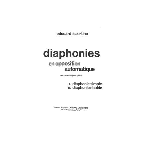 Combre Sciortino - Diaphonies (2 Études) - Piano