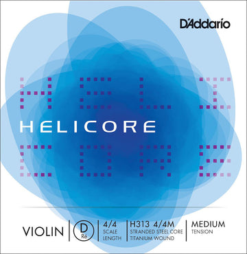 4/4 Helicore D String Medium/Titanium Wound