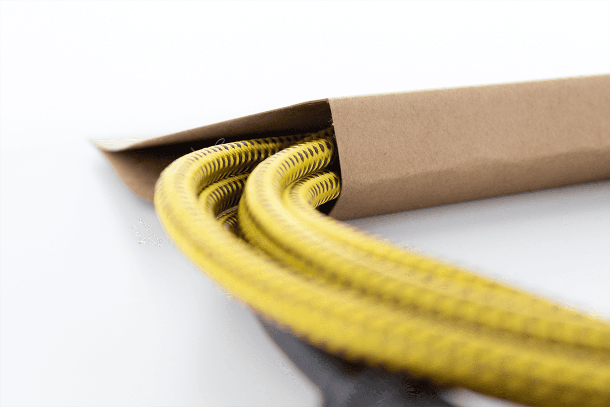 Guitar Cable Jack Straight /Angled 3 M Tweed Yellow