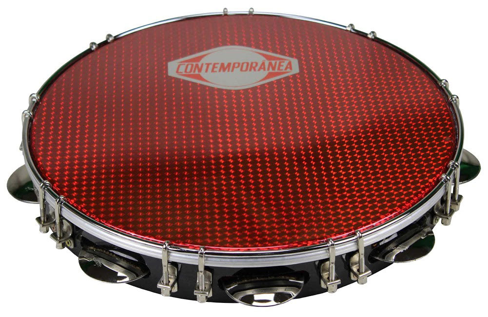C-PF12-01BR - PANDEIRO 12" BLACK - SKIN RED - BSTOCK