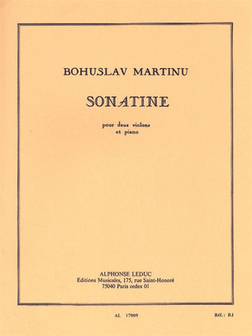 Sonatine For Two Violins And Piano H198