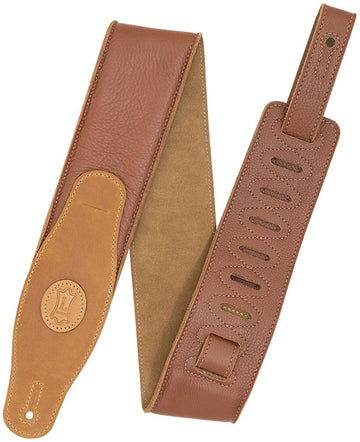 PADDED LEATHER STRAP WITH COLORED SUEDE BACK 7,6 CM - TAN-SAND