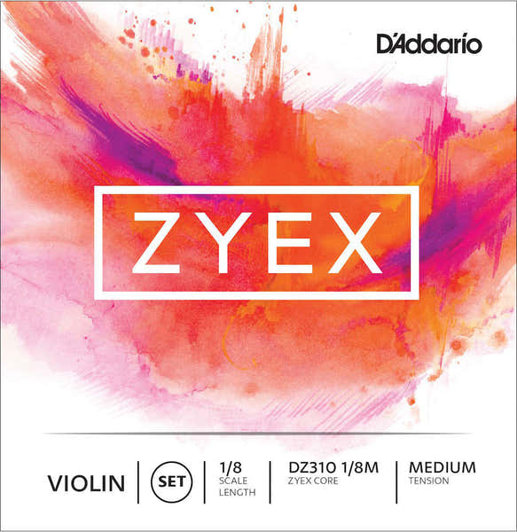 D'ADDARIO ZYEX VIOLIN STRING SET FOR NECK 1/8 TENSION MEDIUM