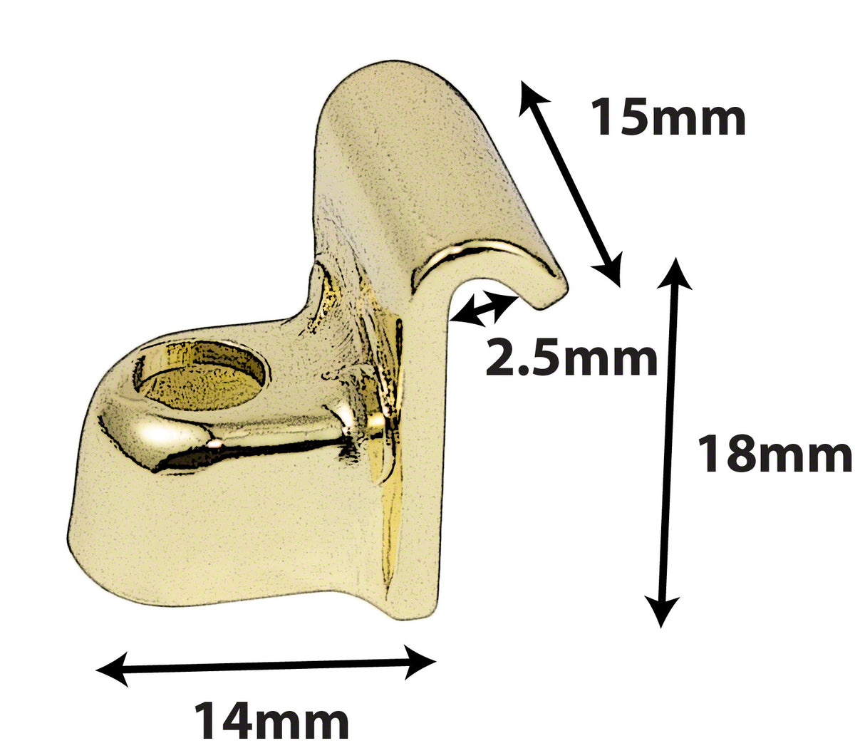 DC7RA - HSFB23 DRUM CLAW HOOK - RAW BRASS (X2)