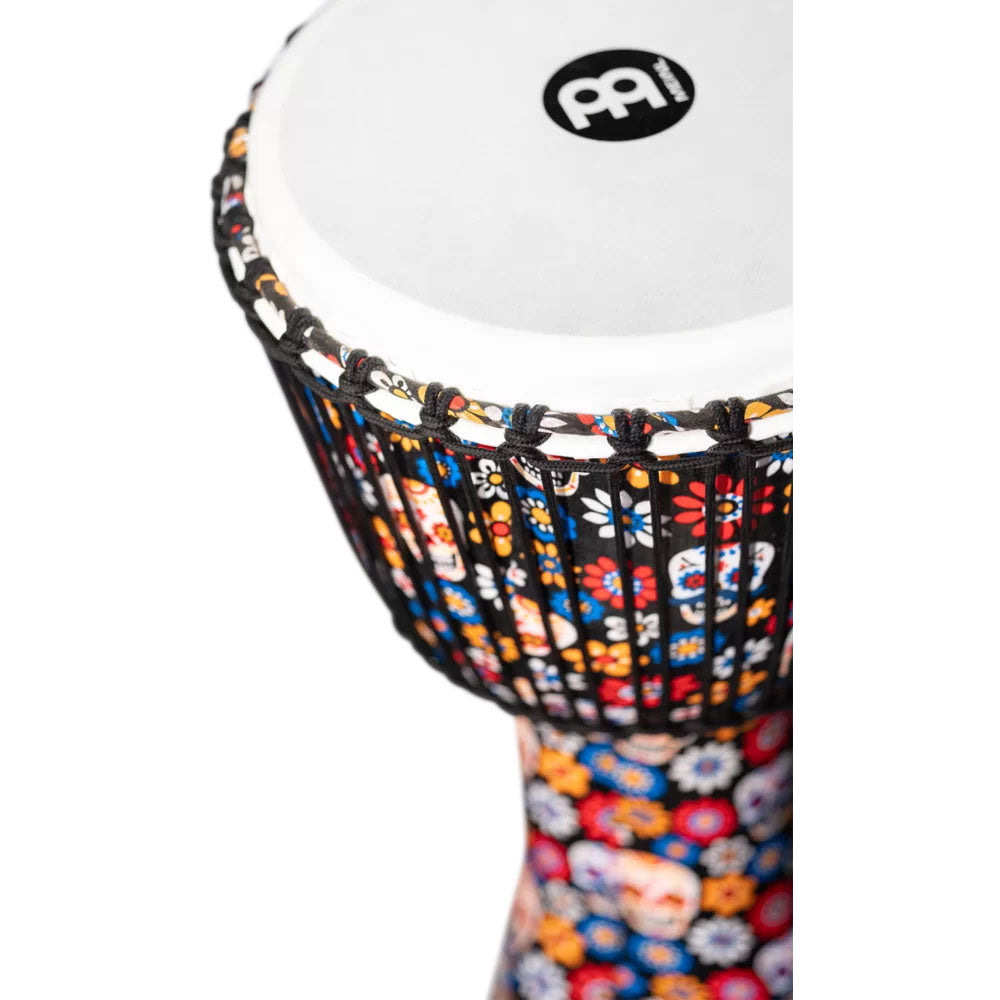 PERCUSSION 12" ROPE TUNED TRAVEL SERIES DJEMBE SYNTHETIC HEAD (PATENTED) DAY OF THE DEAD