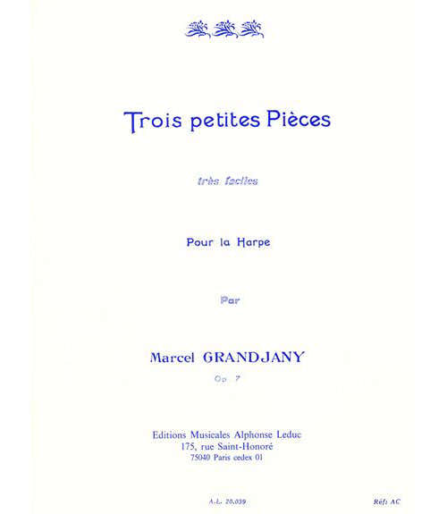 Leduc GRANDJANY - 3 PETITES PIECES TRES FACILES OP.7 - HARPE