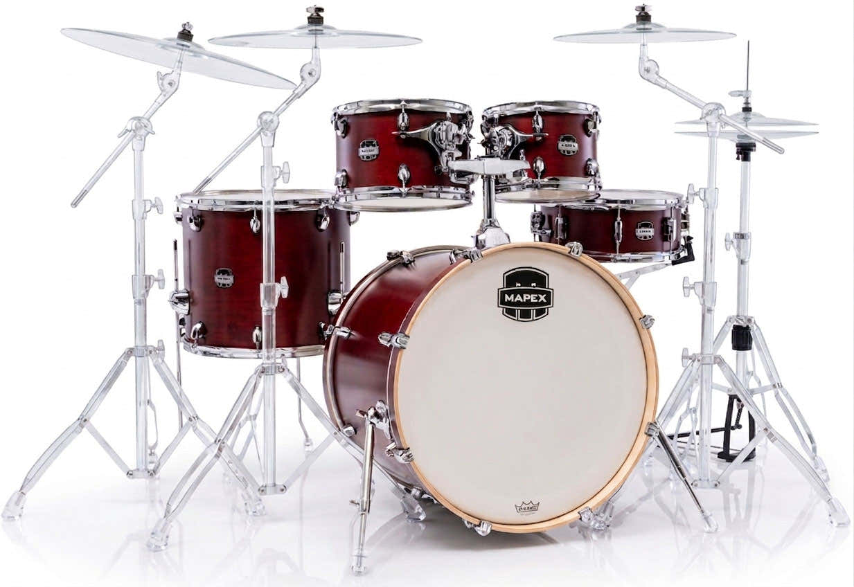 MARS MAPLE POP ROCK 5 Drum Shells MERLOT SATIN