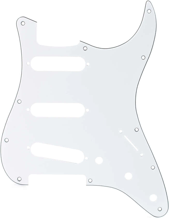 Strat SSS White Pickguard