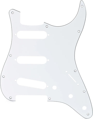 Strat SSS White Pickguard